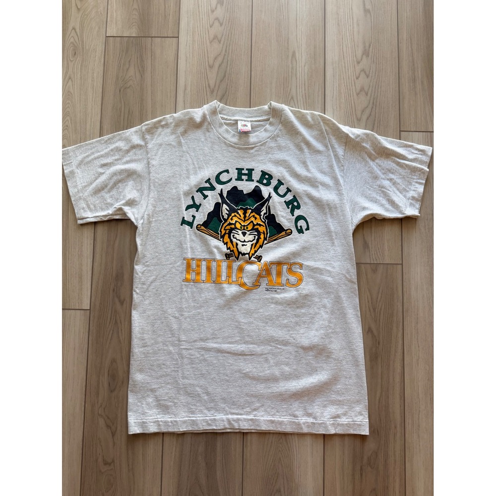 1995 Vintage Fruit of the Loom Lynchburg Hillcats T-Shirt Mens L Gray Baseball
